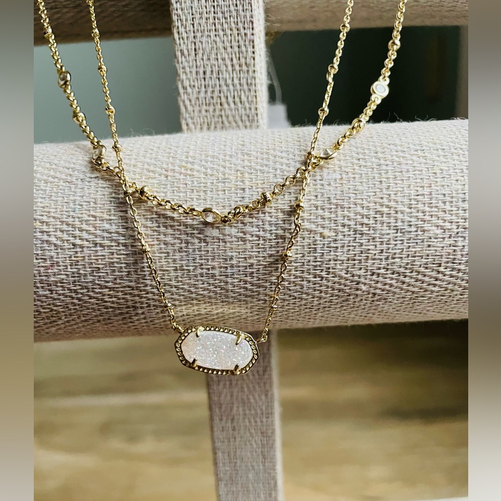 Kendra Scott Elisa Multi Strand Necklace | Iridescent Drusy